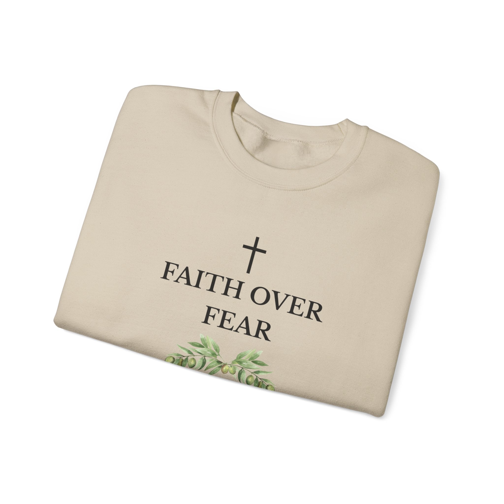 Faith Over Fear Crewneck Sweatshirt — Isaiah 41:10 Christian Scripture Pullover
