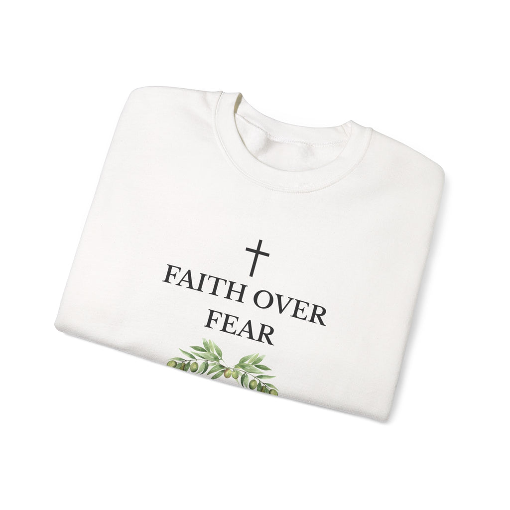Faith Over Fear Crewneck Sweatshirt — Isaiah 41:10 Christian Scripture Pullover