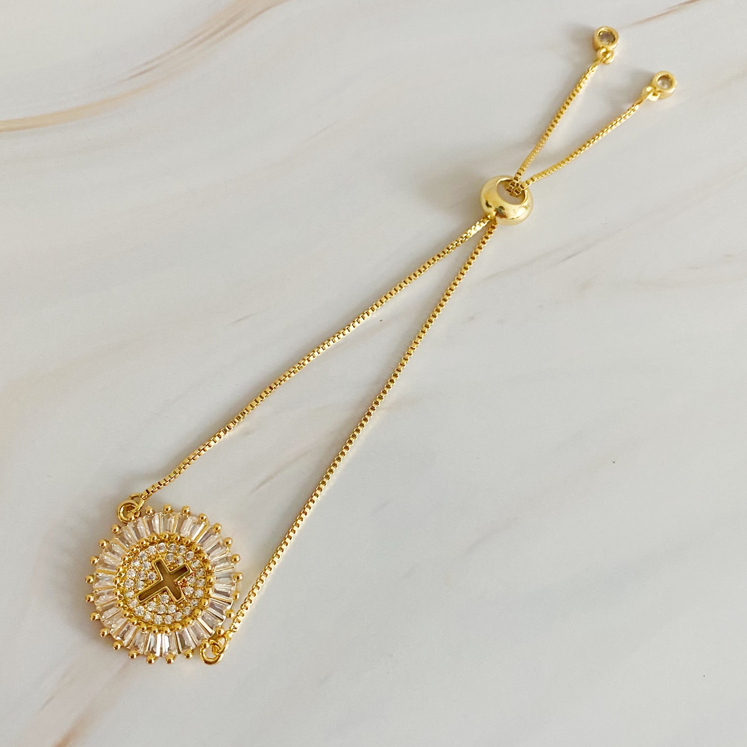 Elegant Cross Slide Bracelet
