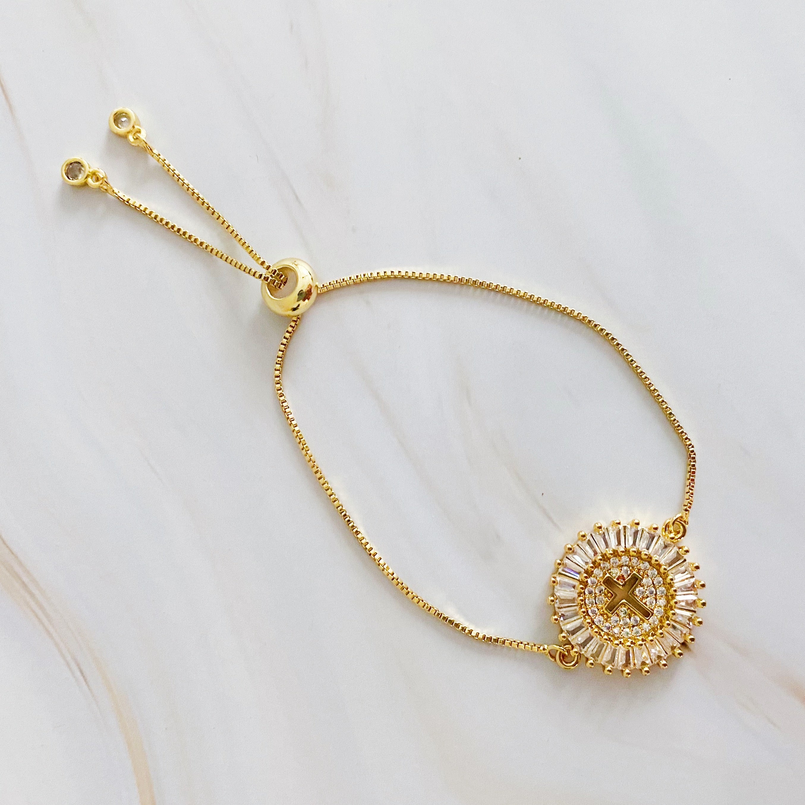Elegant Cross Slide Bracelet